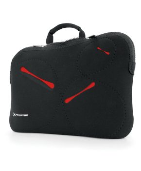 Funda - maletin sleeve neopreno phoenix stockholm para portatil netbook hasta 17pulgadas color negro detalles en rojo